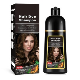 Hair Dye Shampoo,Black Hair Dye Shampoo，Champú Con Tinte Natural Para El Cabello，Champú para Teñir El Cabello Negro 3 en 1，Color Duradero, Apto Para Hombres Y Mujeres (500 Ml)