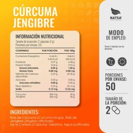 Curcuma Y Jengibre, 300 Cápsulas (3 Frascos 100 Cap C/u) Sabor Natural