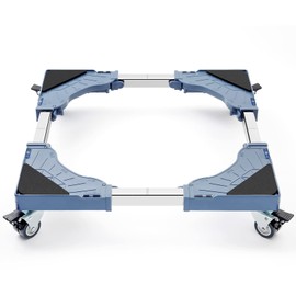 WBD WEIBIDA Adjustable Furniture Dolly with 4 Dual-Locking Wheels, Universal Washing Machine Base Stand, Square Appliance Mover for Refrigerator, Mini-Fridge, Washer & Dryer, Moving Cart