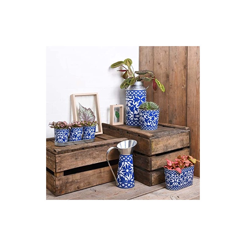 Fallen Fruits Decorative POTS ON Tray, Ideal for Herbs, Metal,