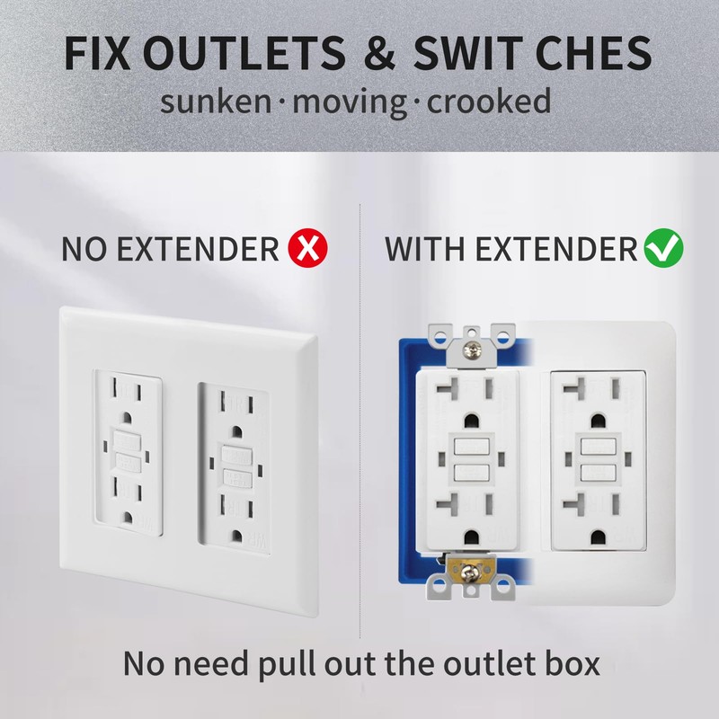 XGGYA 1/4” Double Gang Receptacle Outlet Box Extender,Blue Electrical Outlet