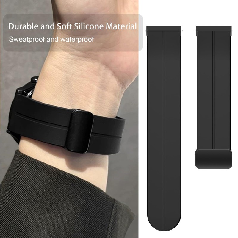 Compatible with ALPHAGEAR Smartwatch Bands, 22mm Quick Release Silicone Sport