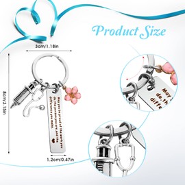 Abeillo Nurse Gifts Keyring Medical Nursing Keychain Gift Doctor Nurse Student Graduation Gifts Paramedic Leaving Gifts Keychain Midwife Gifts Nurses Day Gratitude Gifts for Women Men(Silver)