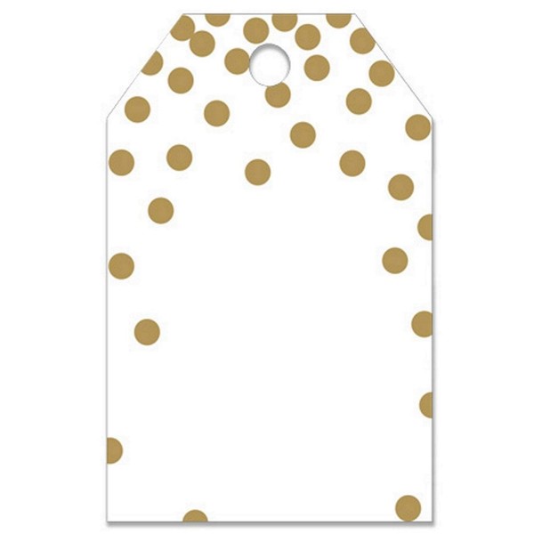 Metallic Gold Dots Printed Gift Tags - 2 1/4 x 3 1/2 (200)