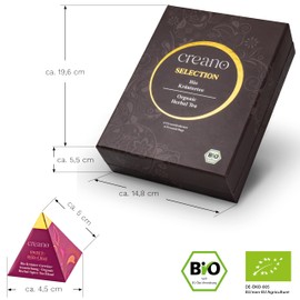 Creano Premium Organic Herbal Tea Gift Set "Organic Herbal Tea" – 12 Pyramid Tea Bags in 9 Different Varieties – 30 g – 2024