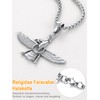 U7 Men's Faravahar Pendant Necklace, Stainless Steel Zoroastrian Amulet, Iranian