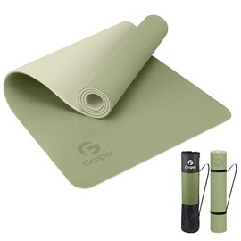 Yoga Mat Non Slip, Eco Friendly Fitness Exercise Mat with Carrying Strap,Pro Yoga Mats for Women,Workout Mats for Home, Pilates and Floor Exercises (Army Green, 0.24 * 24 * 72 Inches)
