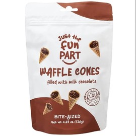 Just The Fun Part Belgian Milk Chocolate Crispy Mini Waffle Cones, Kosher, 4.23 Ounces (Pack Of 6)