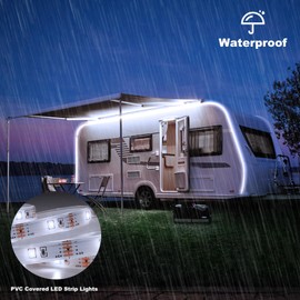 echosari 150 LED Strip Lights Battery Operated 16.4Ft Waterproof Strip Lights with Remote Timer Cuttable Light Strip for Indoor Outdoor Bedroom Cabinet Boat Decor (Cool White)