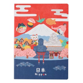 NOLTY JAPAN NOTE, A6 Notebook Featuring Japanese Design, 3.5mm Grid, 80 Pages, Japan