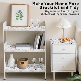 Drawer and Shelf Liner for Kitchen Cabinet, Non Adhesive Non Slip Shelf Paper Waterproof Washable Thickened for Dresser Pantry Shelve Bathroom Protector Liner (12" W x 118.1" L)