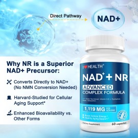 I LOVE HEALTH 60 NAD Capsules 300mg+with NR 150mg - Anti-Aging Antioxidant