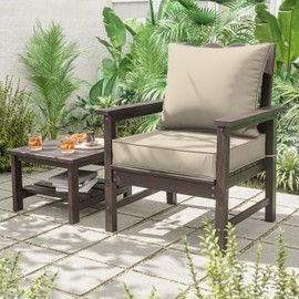 Pakunoda Premium Outdoor Seat Cushion Chair Cushions for Patio Furniture 24 L X 24 W X 5 H Waterproof & Fade Resistant Deep Seat and Backrest Cushion Set with Removable Covers for Chair, Sofa