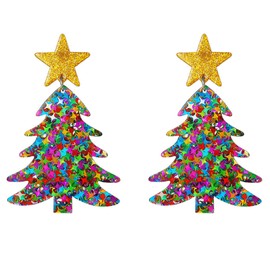 2024 Christmas Earrings for Women Acrylic Dangle Earrings Christmas Holiday Earrings Merry Christmas Tree Elk Santa Claus Xmas Jewelry Gifts Accessories