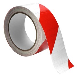 QWORK® Red & White Reflective Tape 2" x 33ft High Intensity Reflective Safety Tape Warning Tape for Vehicles, Trailers, Road Facilities
