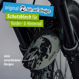 Riesel Design 1 x Mudguard - Mudguard: PE - MTB Mudguard Including Cable Ties/Stylish Bicycle Mudguard & Modern Mountain Bike Mudguard for Any Bike Size - 2023/24 (Skull)