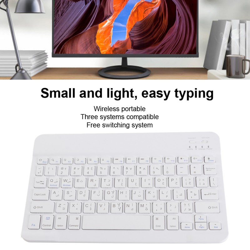 Keyboard 10 Inch UltraThin Wireless for Bluetooth Intelligent Computer Supplies(Arabic