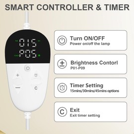 Red Light Lamp with Base, Trayvespace Infrared Light with 15/30/45Mins Timer, 100LEDs Adjustable Height & Angle & Brightness Infrared Red Lamp (660nm&850nm&940nm)
