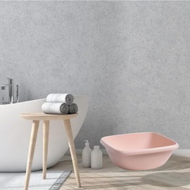 Square Washing Up Bowl, Plastic Wash Basin Small Wash Basins Vegetable Fruit Wash Pan Stackable Dish Tub Dishpan Small Wash Pan Basin for Home(Pink#M)