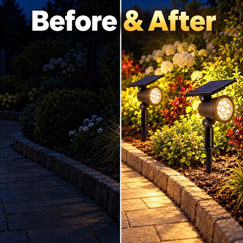 9 LED Solar Powered Garden Spotlight – Adjustable IP65 Waterproof