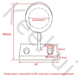 keehui Par de barras de mano 316SS de 60° para barco marino de alta resistencia para tubo de 1"