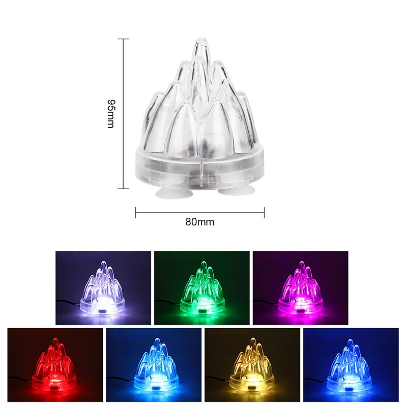 Aquarium Waterproof Light Fish Tank Underwater Fish Lamp Aquariums Volcano