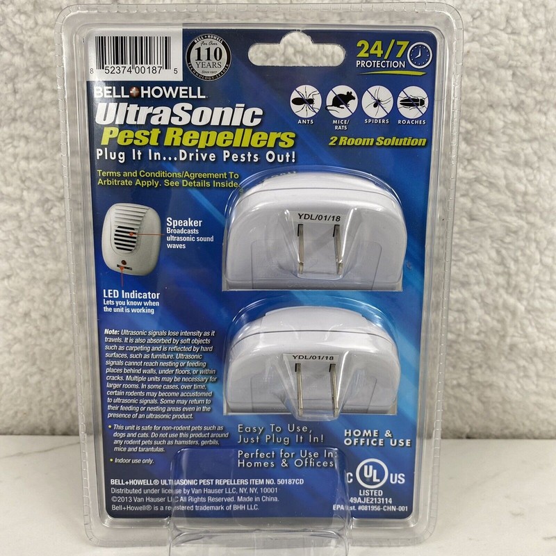 Bell & Howell Ultrasonic Pest Repeller, Plug In, 2 Pack,