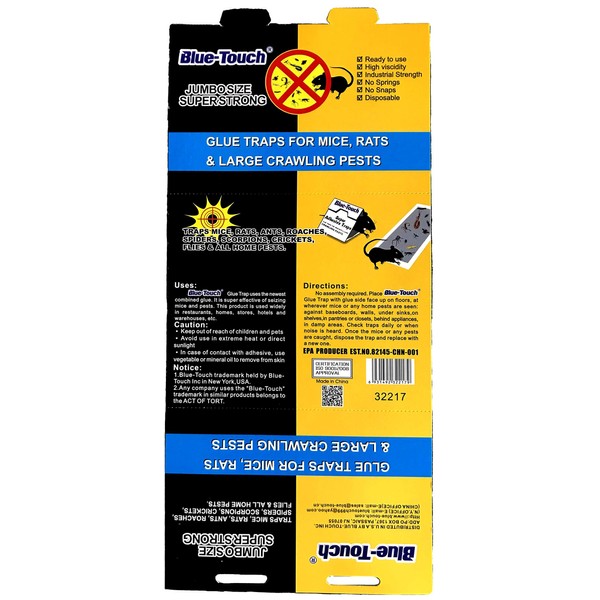 Blue-Touch Extra Large Strong Rats Glue Traps, Peanut Butter Scented