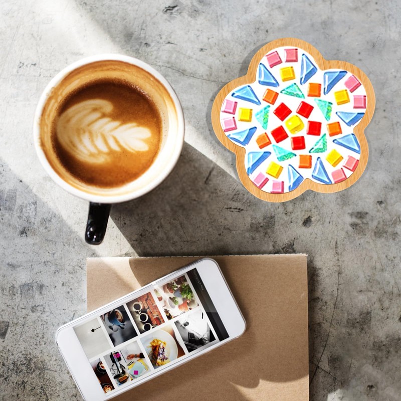 Bamboo Mosaic Coasters, Blank Craft Pads for DIY Mosaic Projects,