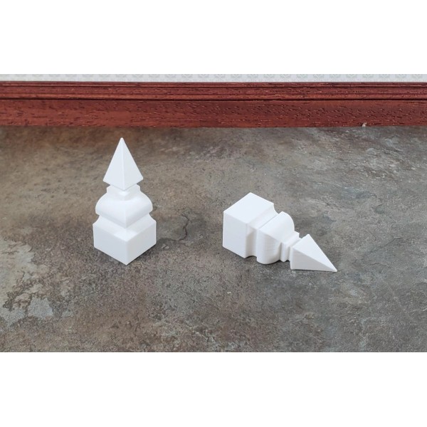 MiniatureCrush Dollhouse Corner Ceiling Blocks for Crown Molding 2 Inside