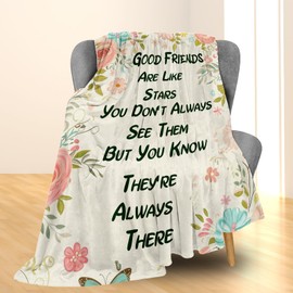Ti Caldi Friend Blanket, Soft Fuzzy Warm Lightweight Flannel Throw Blanket with Floral Frame, Ideal for Couch, Bed, Decor, Travel & Outdoor Use, for Adults Women 60×50 in