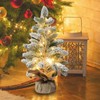 Pre-lit Snowy Mini Christmas Tree, Small Tabletop Flocked Christmas Tree