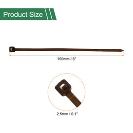 HARFINGTON 120pcs Cable Zip Ties, Plastic Nylon Ties Wraps, 6-Inch / 150mm Self-Locking Wire Cord Electrical Management Zip-Ties for Home, Office, Workshop, Outdoor Garden, 20LBS, Brown