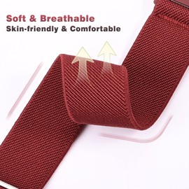 Nylon Stretchy Strap Compatible with Garmin Vivoactive 5, 20mm Nylon Sport Elastic Band for Venu/Sq/Sq 2/2 Plus/Vivoactive 3/Forerunner 165/55/245 Music for Women Men