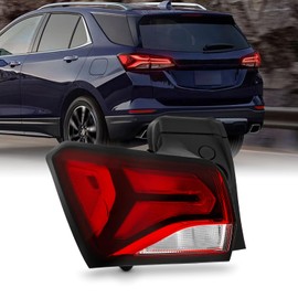 AKKON - Fits 2022 2023 2024 Chevy Equinox [Halogen Type] Red Clear Tail Light Brake Lamp Driver Left Side Outer