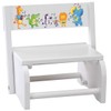 Children's White Musical Animals Step Stool