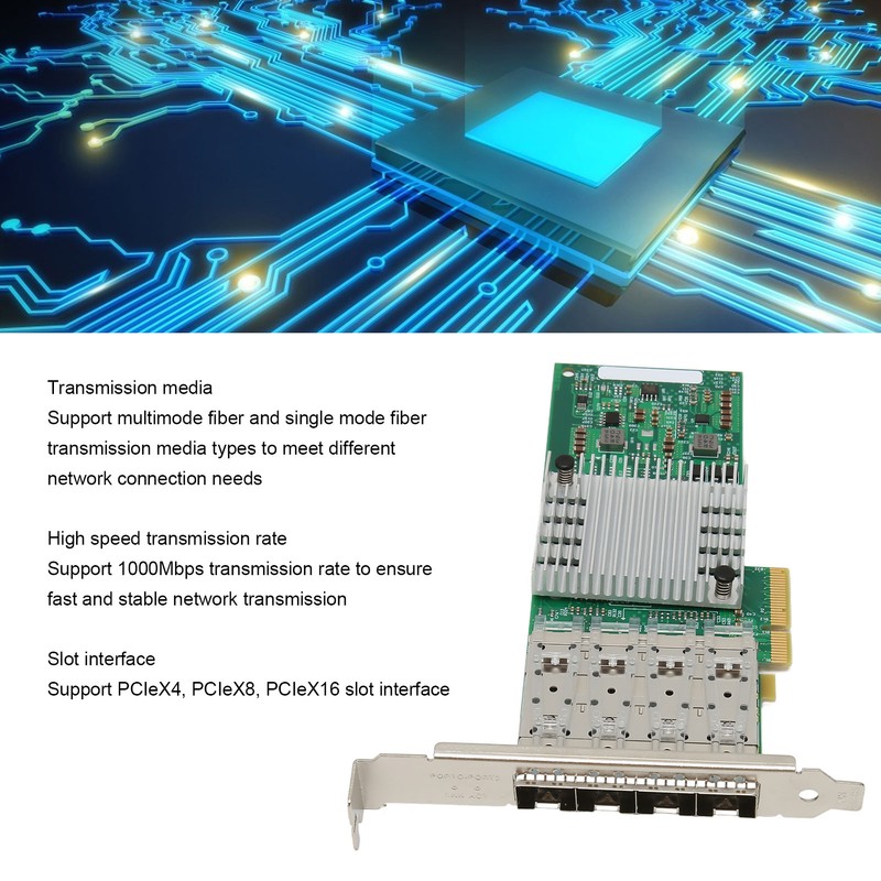 PCI E X4 Gigabit Ethernet Network Card I350AM4 Chipset Quad