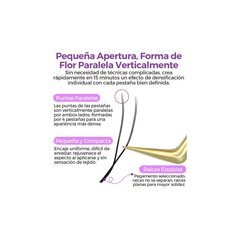 Itntfn U-shaped Blister Extensión De Pestañas Pre Armadas Volumen 0.07