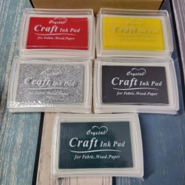 Crystal 11 Piece Set of Wood Stamp Christmas Themed Wood Stamp Set Santa With 5 Ink Pads