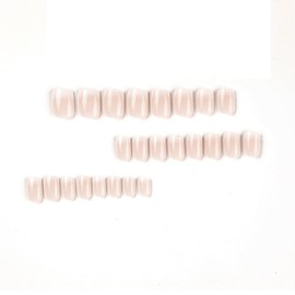 Resweky 24 Stücke Quadrat Kurze Falsche Nägel Französisch Druck auf Nagel Glossy Gradient Rosa Nackte Nägel Falsche Nägel Volle Abdeckung Acryl Nägel für Frauen