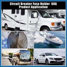 A ABSOPRO DC 12-24V 60Amp Car Boat Circuit Breaker Audio Inline Fuse Holder Item Replacement