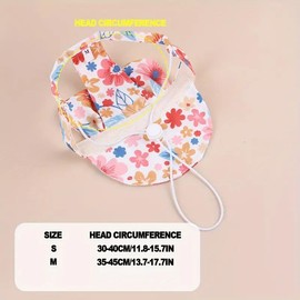 Cat Hat Puppy Hats Dog Baseball Hats Dog Sun Caps Anti-Shedding Travel Cap Cat Visor Hat Puppy, Pet Baseball Cap Outdoor Apparel Sun Cat Costume Hat (Pink Flower, Medium)