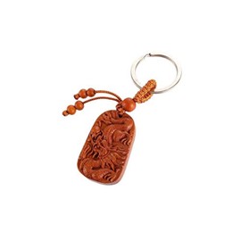 Lachineuse Chinese Dragon with Keyring - Wooden Lucky Charm