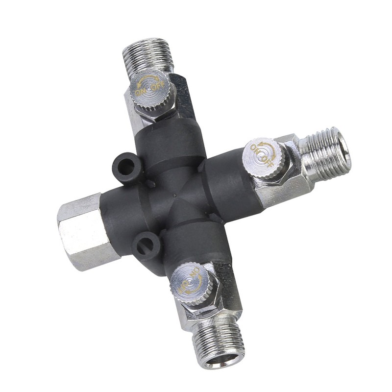 1/8 Three Way Adjustable Metal Air Hose Splitter Airbrush Fitting
