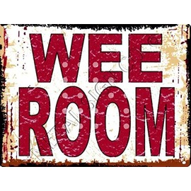 TRACY'S SIGNS 8x10 in WEE ROOM FUNNY METAL SIGN RETRO VINTAGE STYLE 8x10in 20x25cm toilet humour fun wall art