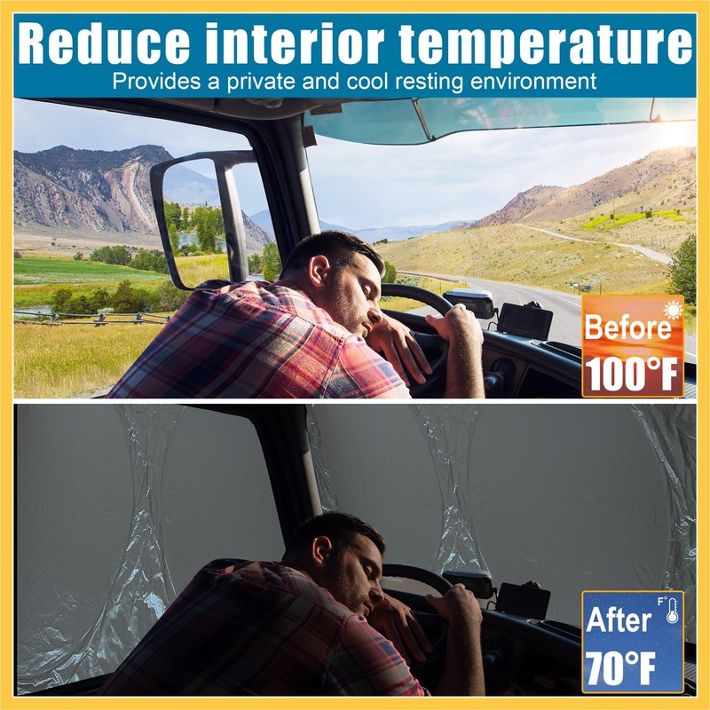 REPAIROCK Semi-Truck Sunshade for Windshield Side Window Full Covered 240T