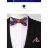 Hisdern Men's Bow Tie, Hand-tied Bow Tie, Square Set, Washable