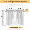 Lecloud Leia Jacquard Textured Blush Sheer Kitchen Curtains 36 Inch