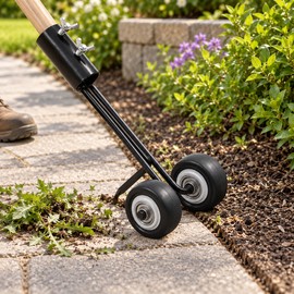 Stand Up Weed Puller for Garden Weeding – Wheeled Root Removal Tool for Lawns, Courtyards, Paths & Crevices