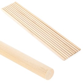 AllBright Wooden Stick Sticks, 11.8 inches (30 cm), Cylindrical, Natural Craft Sticks, Handicrafts, DIY Hobbies (0.6 x 30 cm, 10 Pieces)